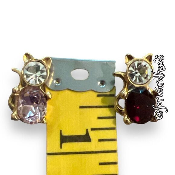 Cat Rhinestone Pin (s) Gold Tone Metal - Picture 6 of 9